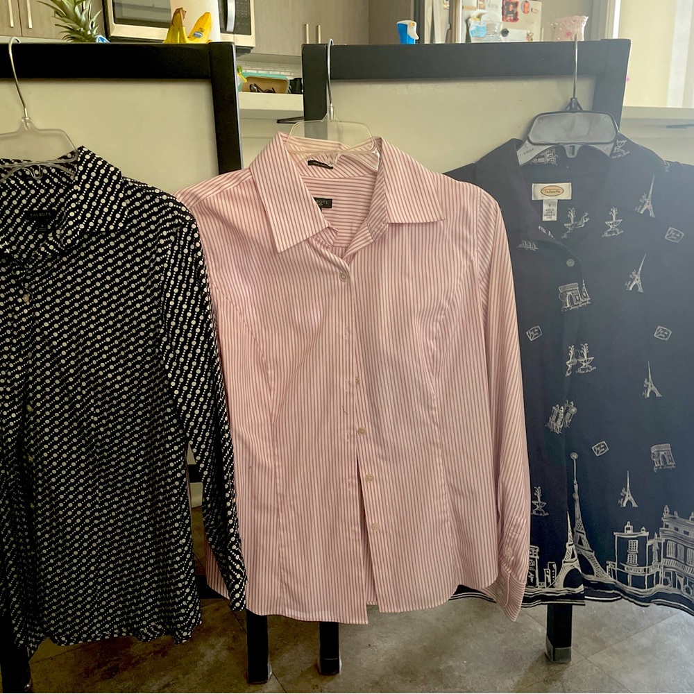 Three Talbots Button Downs. Two Are The Wrinkle R… - image 1